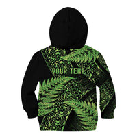 New Zealand Rugby Pacific Personalised Kid Hoodie All Lime Maori Pasifika Fern Pattern