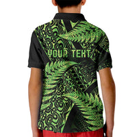 New Zealand Rugby Pacific Personalised Kid Polo Shirt All Lime Maori Pasifika Fern Pattern LT9 - Polynesian Pride