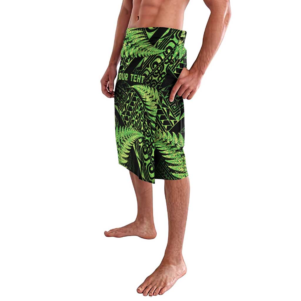 New Zealand Rugby Pacific Personalised Lavalava All Lime Maori Pasifika Fern Pattern