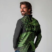 New Zealand Rugby Pacific Personalised Long Sleeve Polo Shirt All Lime Maori Pasifika Fern Pattern
