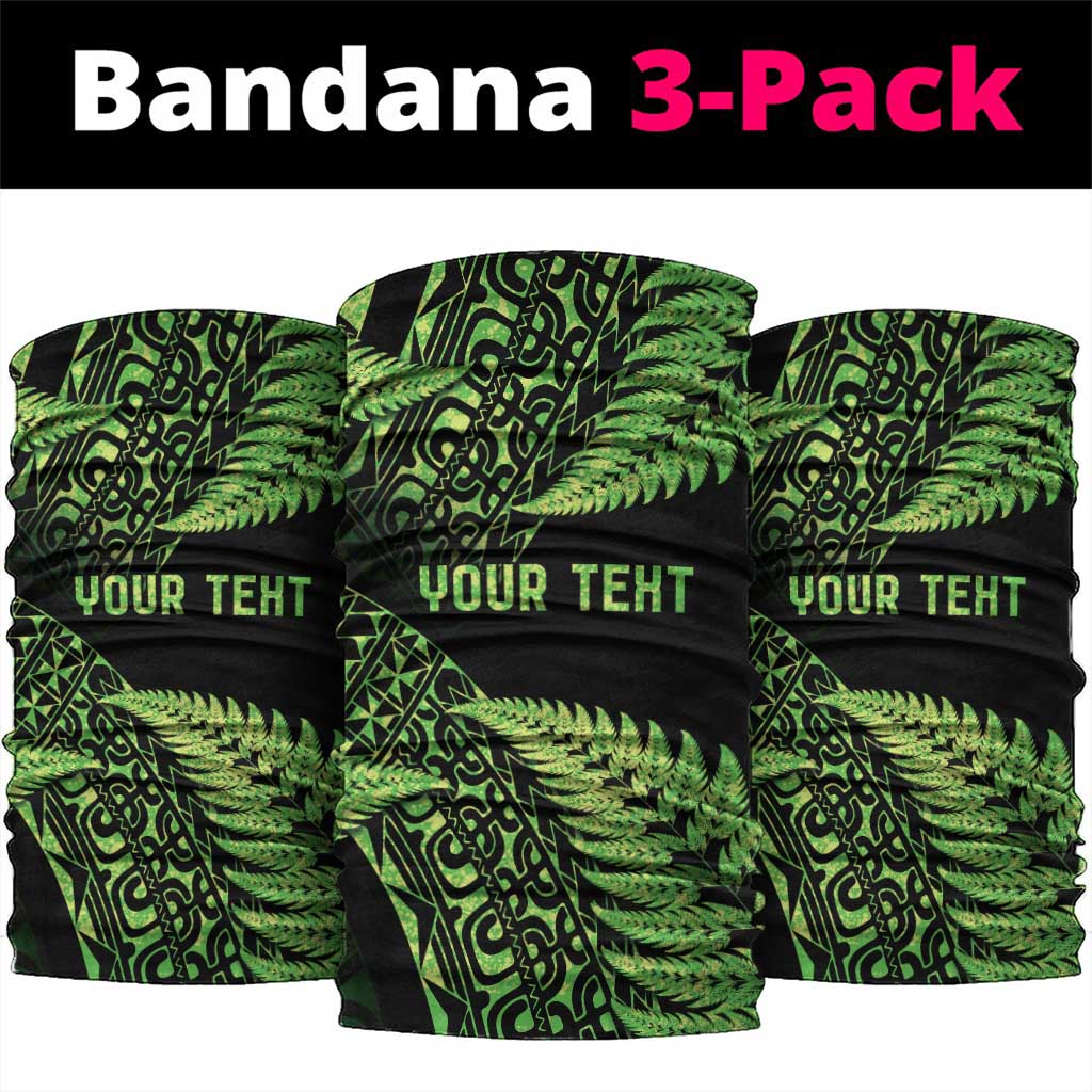 New Zealand Rugby Pacific Personalised Neck Gaiter All Lime Maori Pasifika Fern Pattern - Polynesian Pride