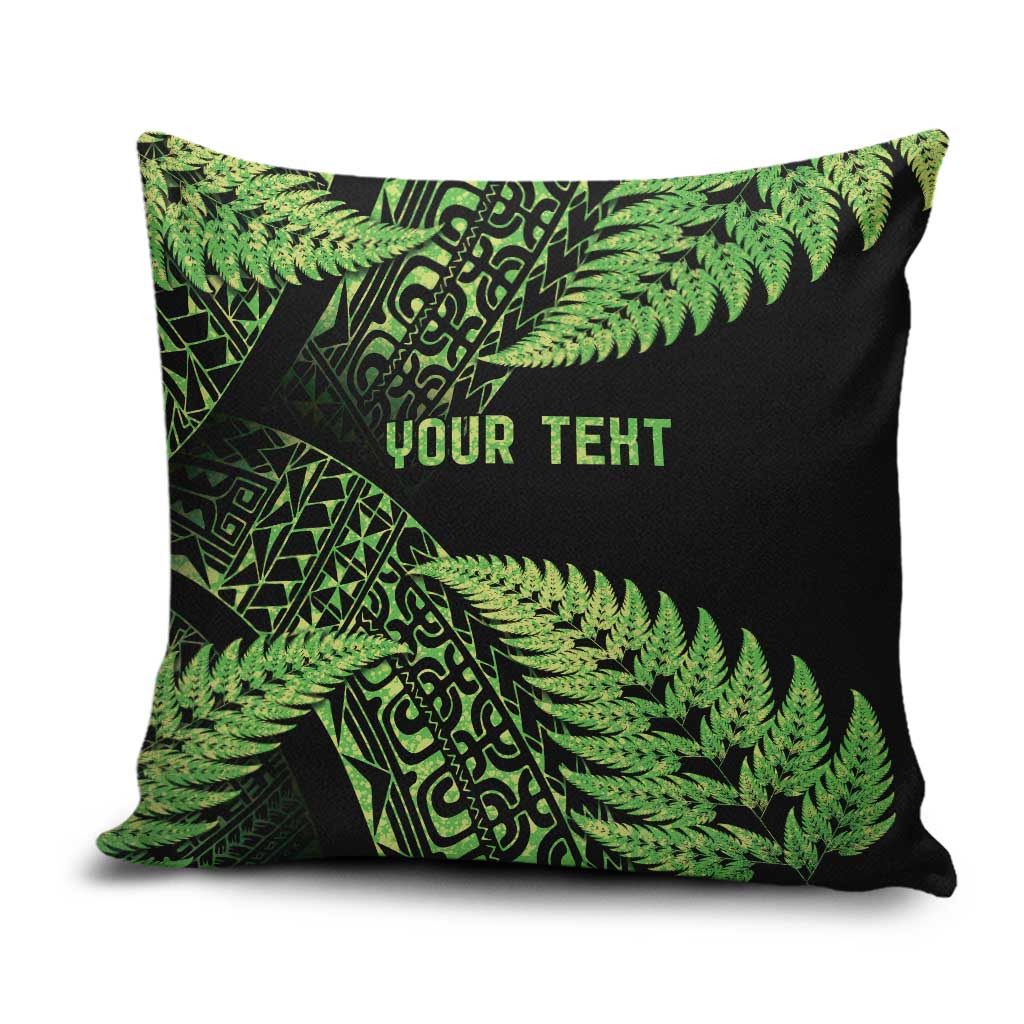 New Zealand Rugby Pacific Personalised Pillow Cover All Lime Maori Pasifika Fern Pattern - Polynesian Pride
