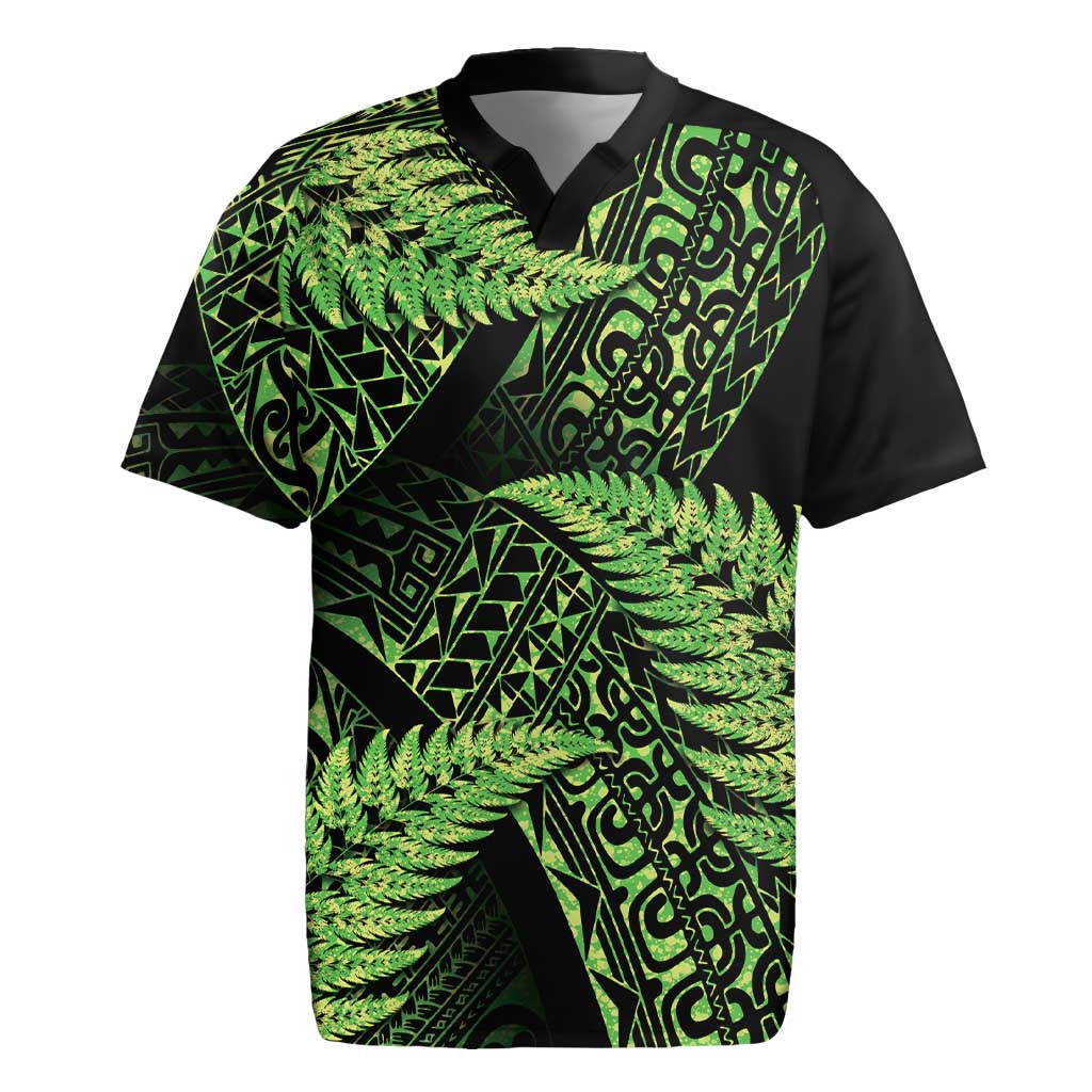 New Zealand Rugby Pacific Personalised Rugby Jersey All Lime Maori Pasifika Fern Pattern LT9 Lime - Polynesian Pride