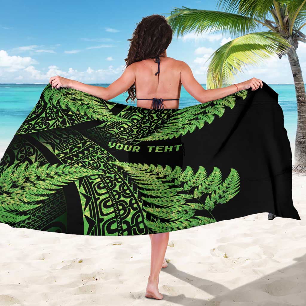 New Zealand Rugby Pacific Personalised Sarong All Lime Maori Pasifika Fern Pattern LT9 - Polynesian Pride