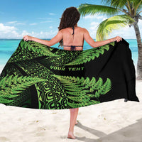 New Zealand Rugby Pacific Personalised Sarong All Lime Maori Pasifika Fern Pattern LT9 - Polynesian Pride