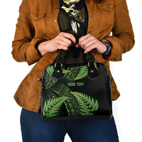 New Zealand Rugby Pacific Personalised Shoulder Handbag All Lime Maori Pasifika Fern Pattern