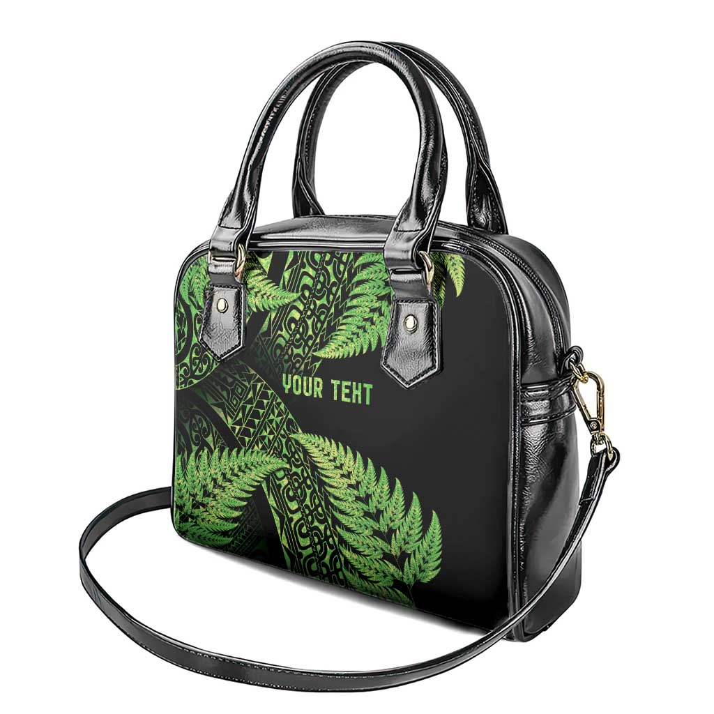 New Zealand Rugby Pacific Personalised Shoulder Handbag All Lime Maori Pasifika Fern Pattern
