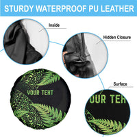 New Zealand Rugby Pacific Personalised Spare Tire Cover All Lime Maori Pasifika Fern Pattern