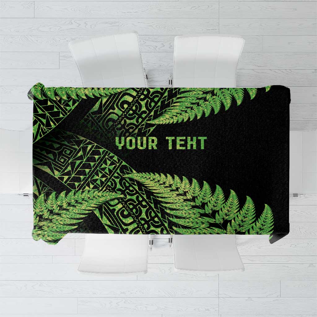 New Zealand Rugby Pacific Personalised Tablecloth All Lime Maori Pasifika Fern Pattern LT9 Lime - Polynesian Pride