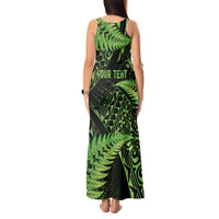 New Zealand Rugby Pacific Personalised Tank Maxi Dress All Lime Maori Pasifika Fern Pattern
