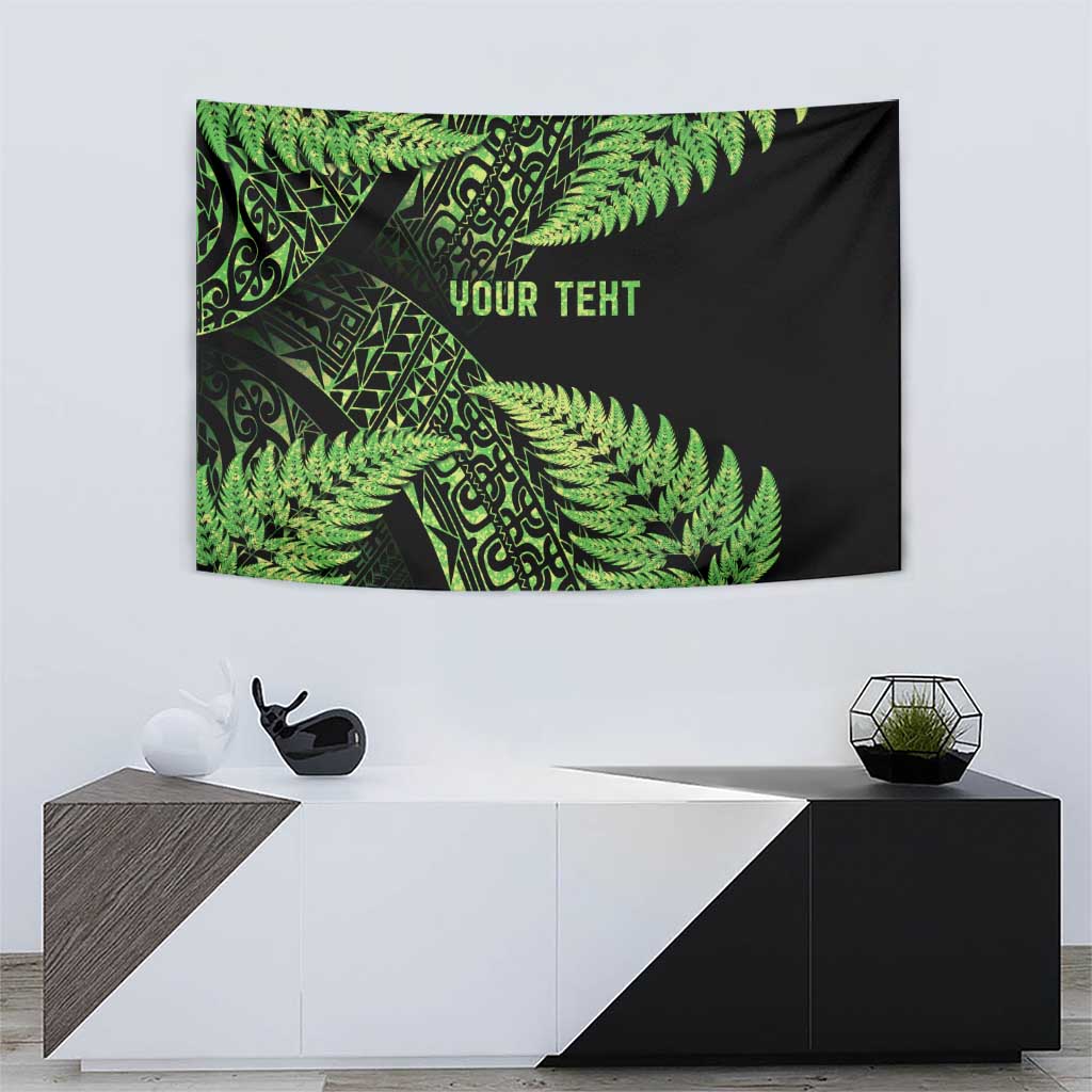 New Zealand Rugby Pacific Personalised Tapestry All Lime Maori Pasifika Fern Pattern