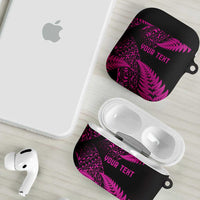 New Zealand Rugby Pacific Personalised AirPods Case All Pink Maori Pasifika Fern Pattern - Polynesian Pride