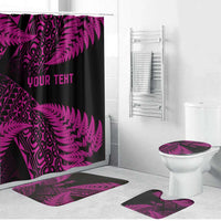 New Zealand Rugby Pacific Personalised Bathroom Set All Pink Maori Pasifika Fern Pattern - Polynesian Pride
