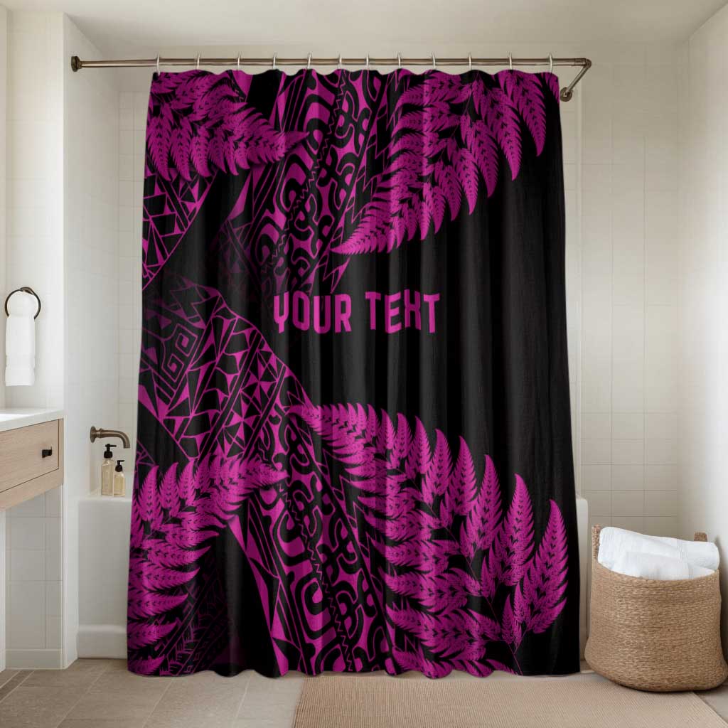New Zealand Rugby Pacific Personalised Bathroom Set All Pink Maori Pasifika Fern Pattern - Polynesian Pride