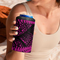 New Zealand Rugby Pacific Personalised 4 in 1 Can Cooler Tumbler All Pink Maori Pasifika Fern Pattern LT9 - Polynesian Pride
