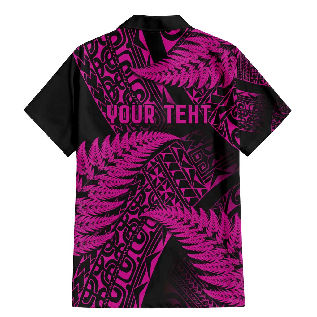 New Zealand Rugby Pacific Personalised Family Matching Mermaid Dress and Hawaiian Shirt All Pink Maori Pasifika Fern Pattern LT9 - Polynesian Pride