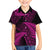 New Zealand Rugby Pacific Personalised Family Matching Off The Shoulder Long Sleeve Dress and Hawaiian Shirt All Pink Maori Pasifika Fern Pattern