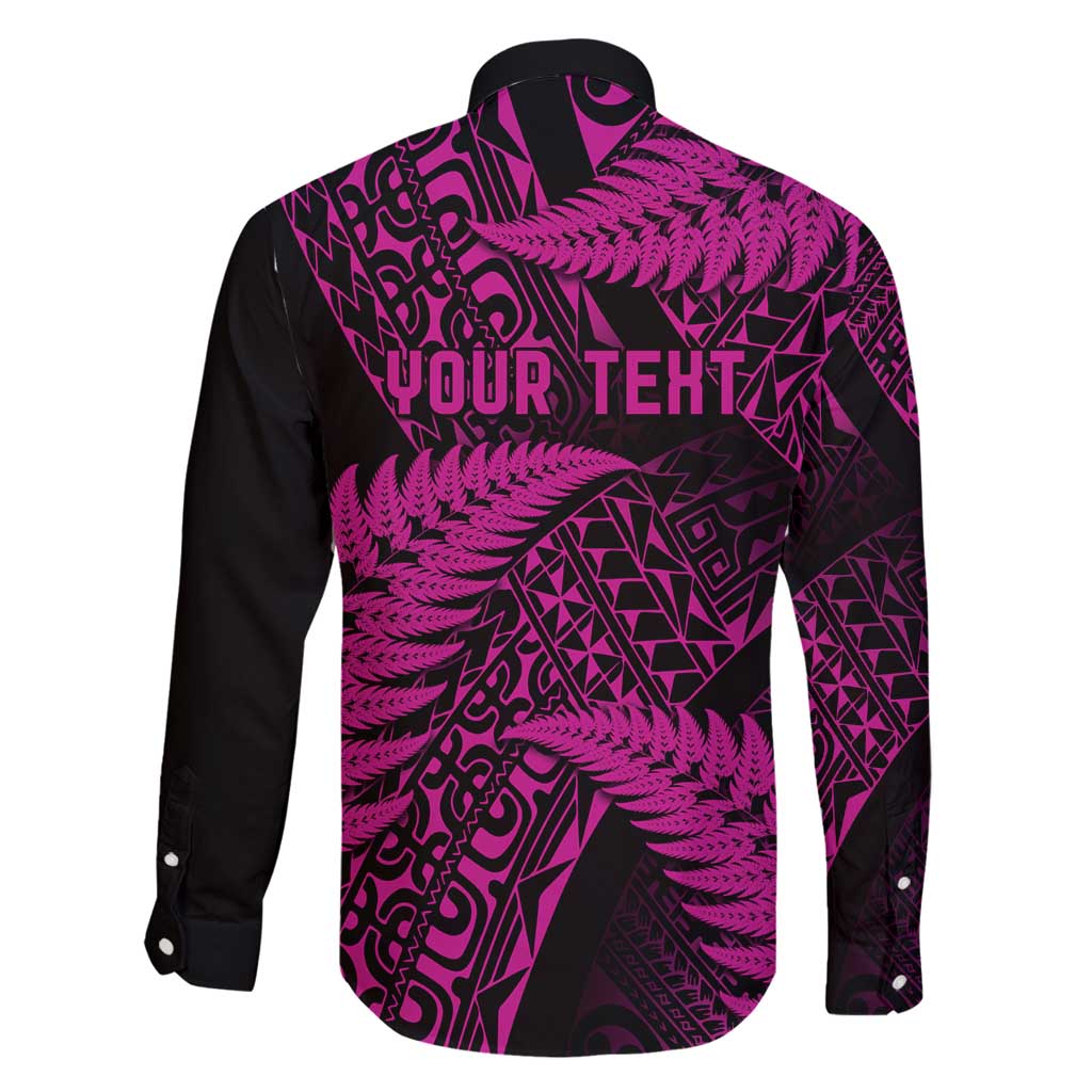 New Zealand Rugby Pacific Personalised Family Matching Tank Maxi Dress and Hawaiian Shirt All Pink Maori Pasifika Fern Pattern LT9 - Polynesian Pride