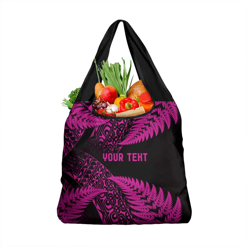 New Zealand Rugby Pacific Personalised Grocery Bag All Pink Maori Pasifika Fern Pattern LT9 1-pack One Size Pink - Polynesian Pride