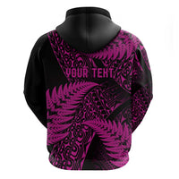 New Zealand Rugby Pacific Personalised Hoodie All Pink Maori Pasifika Fern Pattern