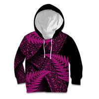 New Zealand Rugby Pacific Personalised Kid Hoodie All Pink Maori Pasifika Fern Pattern