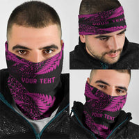 New Zealand Rugby Pacific Personalised Neck Gaiter All Pink Maori Pasifika Fern Pattern - Polynesian Pride