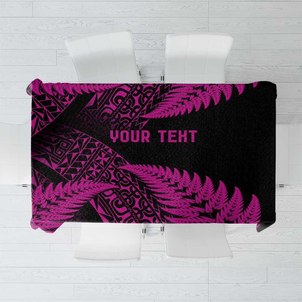 New Zealand Rugby Pacific Personalised Tablecloth All Pink Maori Pasifika Fern Pattern LT9 Pink - Polynesian Pride