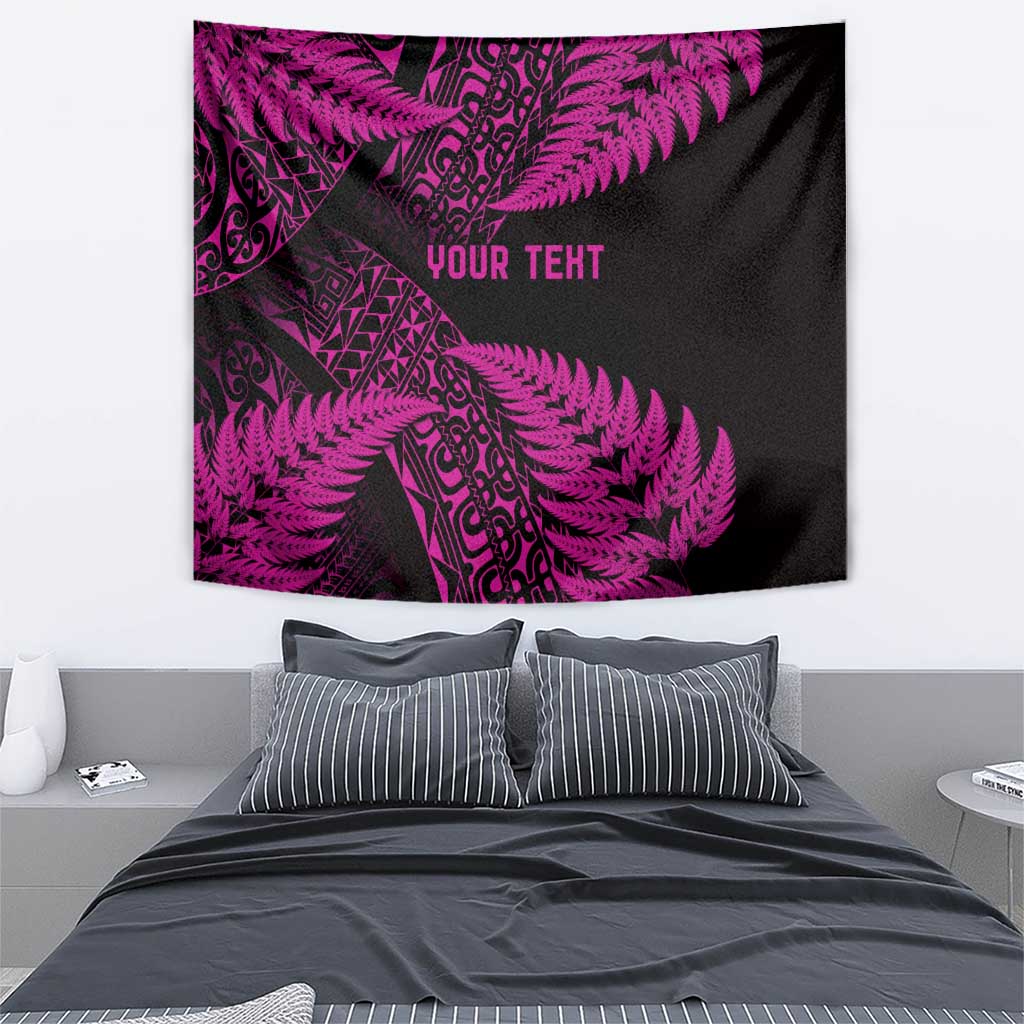 New Zealand Rugby Pacific Personalised Tapestry All Pink Maori Pasifika Fern Pattern