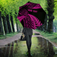 New Zealand Rugby Pacific Personalised Umbrella All Pink Maori Pasifika Fern Pattern - Polynesian Pride