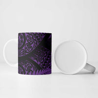 New Zealand Rugby Pacific Personalised Ceramic Mug All Purple Maori Pasifika Fern Pattern - Polynesian Pride