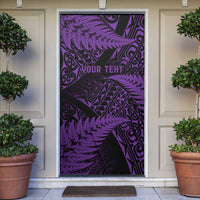 New Zealand Rugby Pacific Personalised Door Cover All Purple Maori Pasifika Fern Pattern - Polynesian Pride