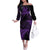 New Zealand Rugby Pacific Personalised Family Matching Off The Shoulder Long Sleeve Dress and Hawaiian Shirt All Purple Maori Pasifika Fern Pattern