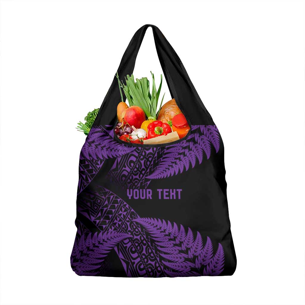 New Zealand Rugby Pacific Personalised Grocery Bag All Purple Maori Pasifika Fern Pattern LT9 1-pack One Size Purple - Polynesian Pride