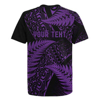 New Zealand Rugby Pacific Personalised Rugby Jersey All Purple Maori Pasifika Fern Pattern LT9 - Polynesian Pride