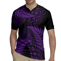 New Zealand Rugby Pacific Personalised Rugby Jersey All Purple Maori Pasifika Fern Pattern LT9 - Polynesian Pride