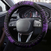 New Zealand Rugby Pacific Steering Wheel Cover All Purple Maori Pasifika Fern Pattern