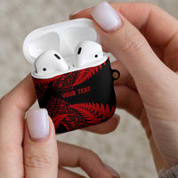 New Zealand Rugby Pacific Personalised AirPods Case All Red Maori Pasifika Fern Pattern - Polynesian Pride