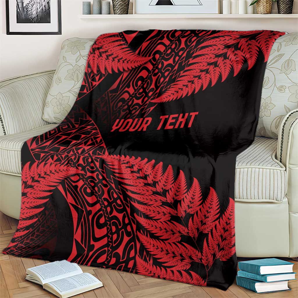 New Zealand Rugby Pacific Personalised Blanket All Red Maori Pasifika Fern Pattern