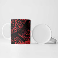 New Zealand Rugby Pacific Personalised Ceramic Mug All Red Maori Pasifika Fern Pattern - Polynesian Pride