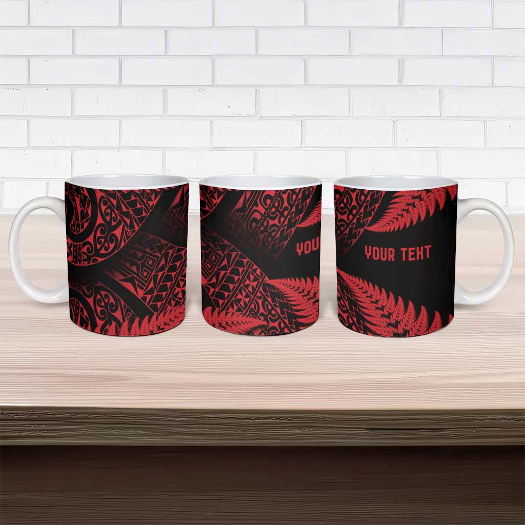 New Zealand Rugby Pacific Personalised Ceramic Mug All Red Maori Pasifika Fern Pattern - Polynesian Pride