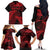 New Zealand Rugby Pacific Personalised Family Matching Off The Shoulder Long Sleeve Dress and Hawaiian Shirt All Red Maori Pasifika Fern Pattern