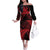 New Zealand Rugby Pacific Personalised Family Matching Off The Shoulder Long Sleeve Dress and Hawaiian Shirt All Red Maori Pasifika Fern Pattern