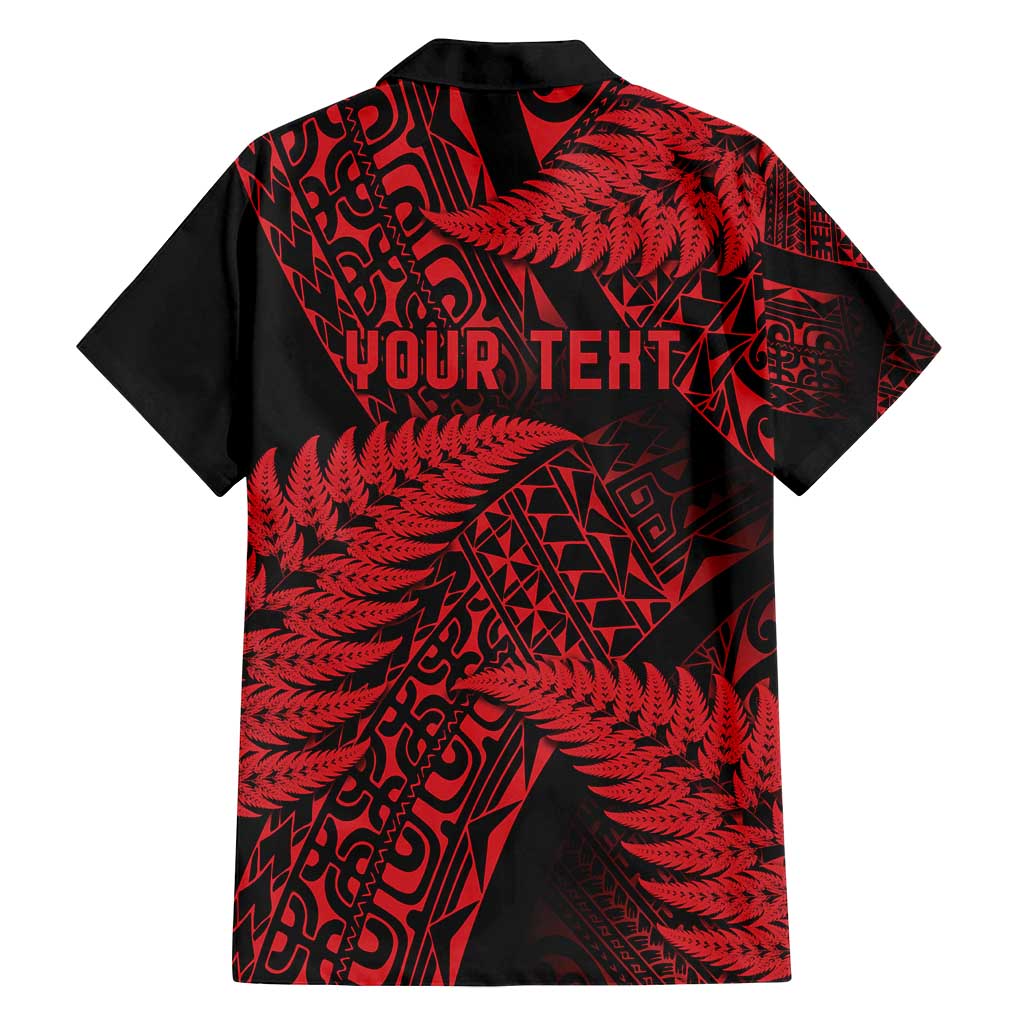 New Zealand Rugby Pacific Personalised Family Matching Off Shoulder Maxi Dress and Hawaiian Shirt All Red Maori Pasifika Fern Pattern