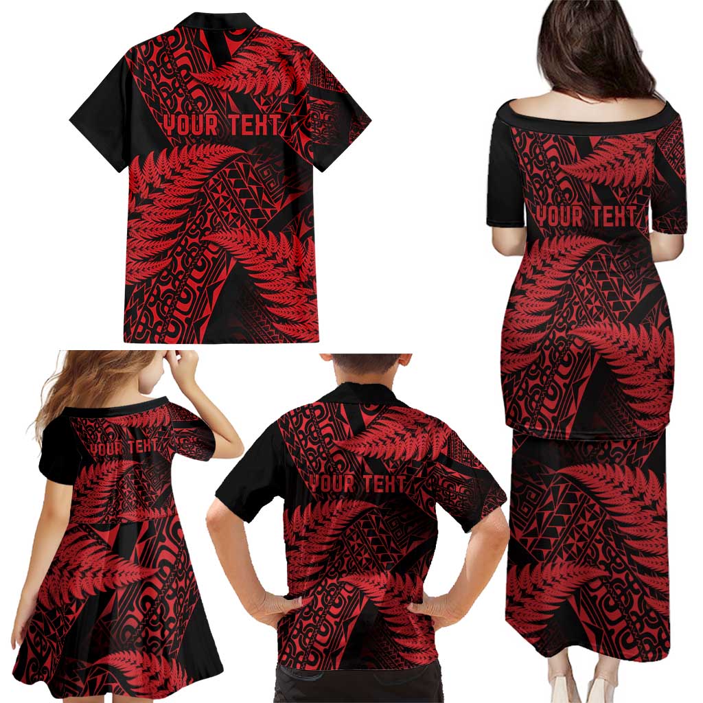 New Zealand Rugby Pacific Personalised Family Matching Puletasi and Hawaiian Shirt All Red Maori Pasifika Fern Pattern LT9 - Polynesian Pride