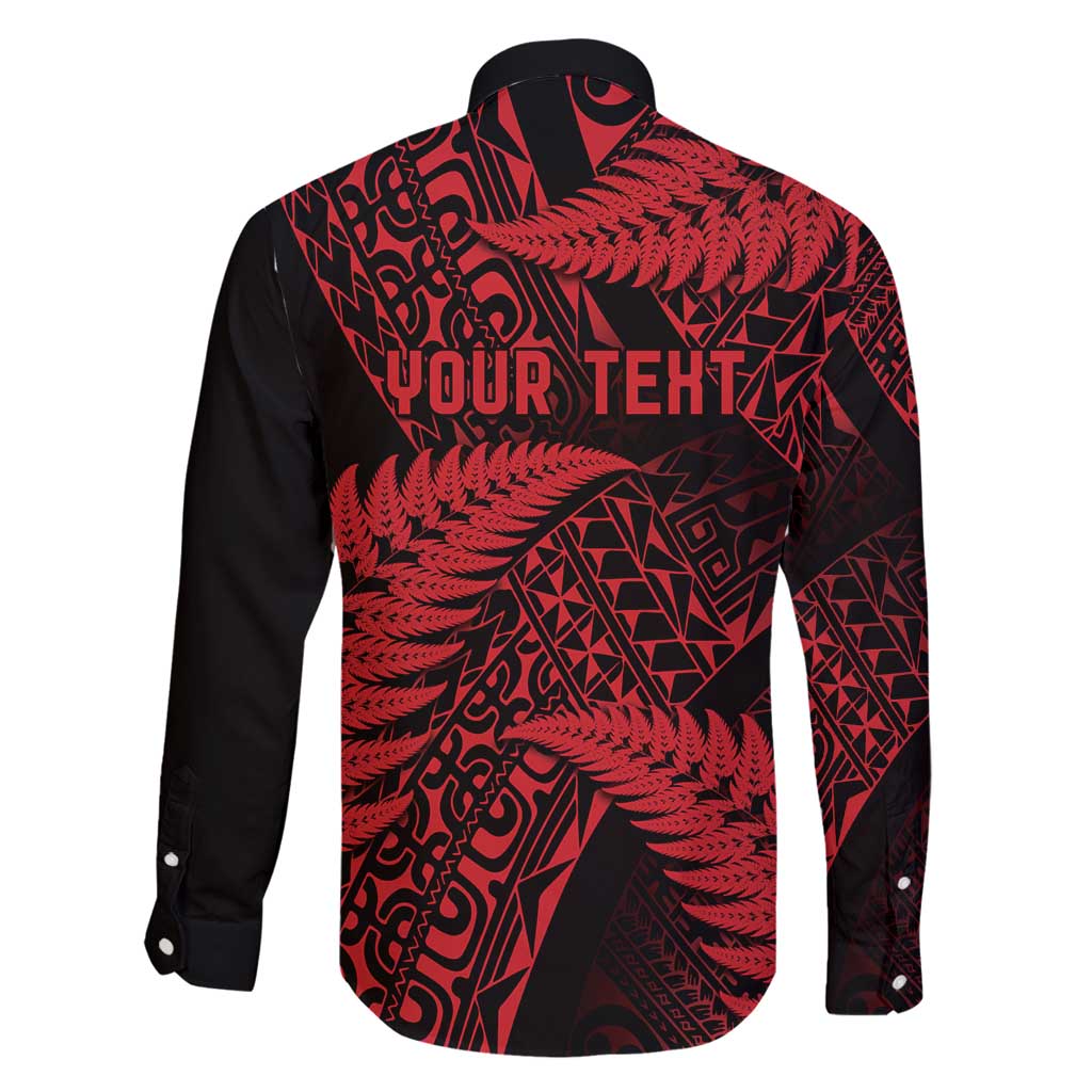 New Zealand Rugby Pacific Personalised Family Matching Tank Maxi Dress and Hawaiian Shirt All Red Maori Pasifika Fern Pattern LT9 - Polynesian Pride
