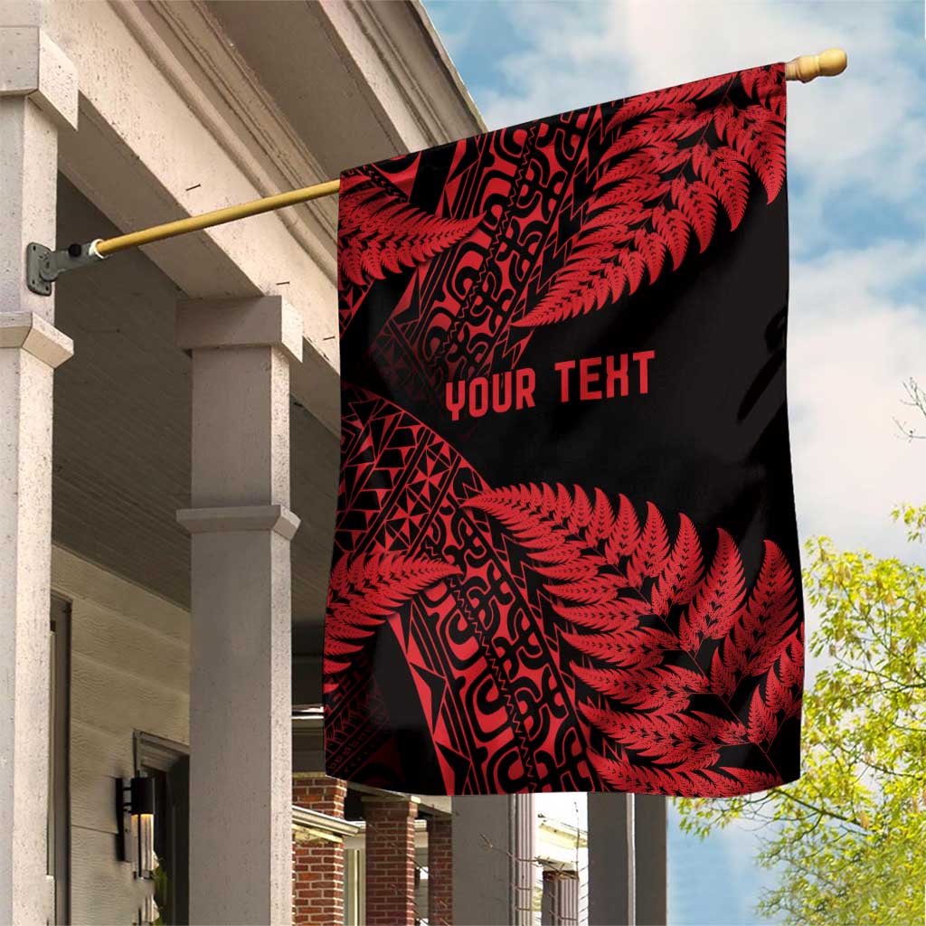 New Zealand Rugby Pacific Personalised Garden Flag All Red Maori Pasifika Fern Pattern