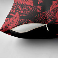 New Zealand Rugby Pacific Personalised Pillow Cover All Red Maori Pasifika Fern Pattern - Polynesian Pride