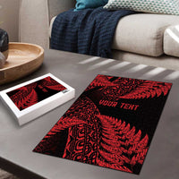 New Zealand Rugby Pacific Personalised Puzzle All Red Maori Pasifika Fern Pattern - Polynesian Pride