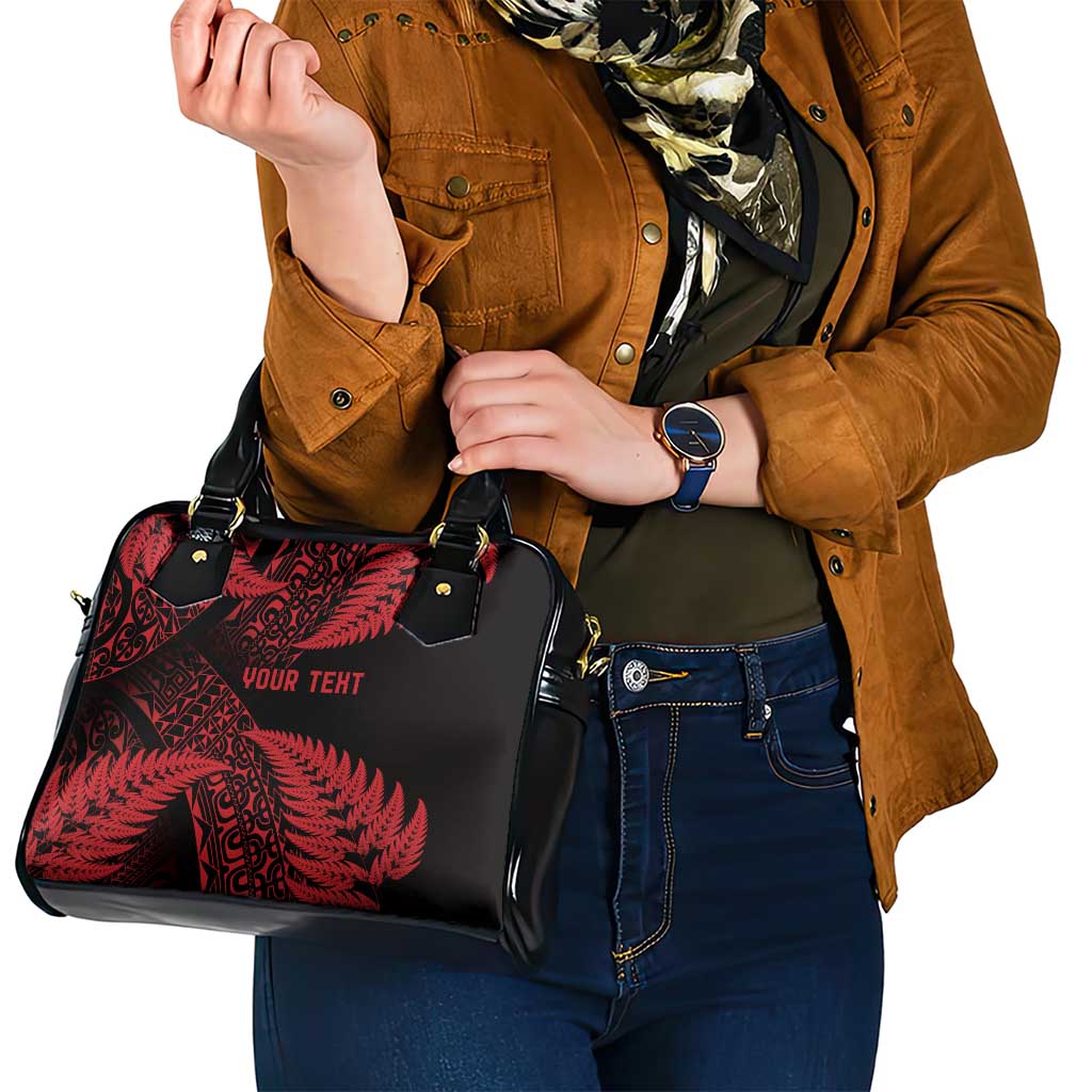 New Zealand Rugby Pacific Personalised Shoulder Handbag All Red Maori Pasifika Fern Pattern