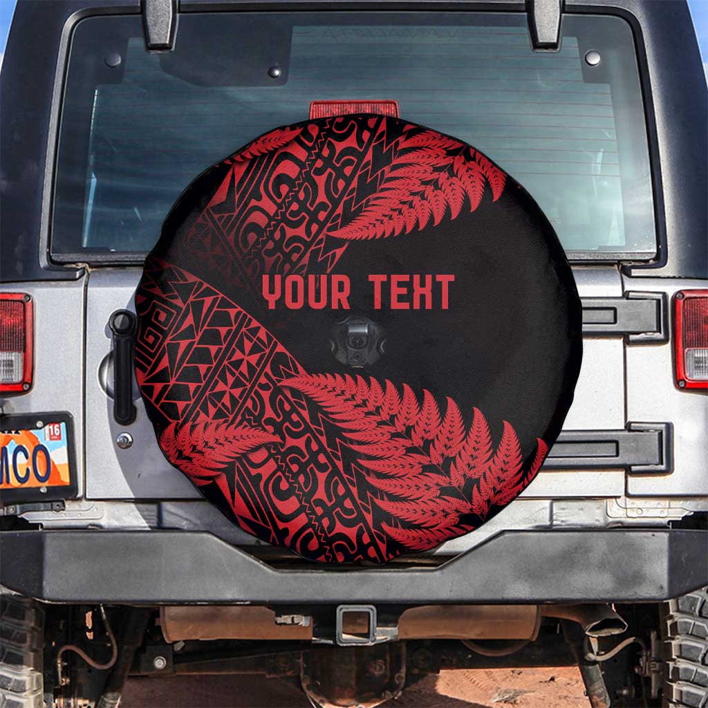 New Zealand Rugby Pacific Personalised Spare Tire Cover All Red Maori Pasifika Fern Pattern